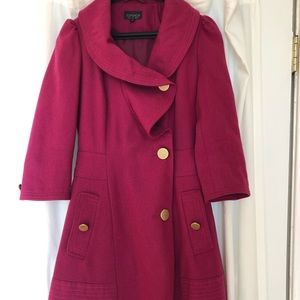 XS topshop magenta coat